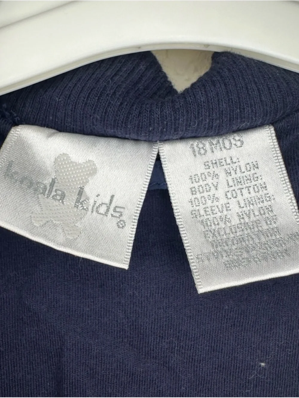 Y2K Koala Kids Navy Nautical/ Sail boat Windbreaker Jacket with Sail Patch 18 M